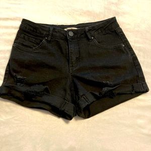 Black Refuge Jean Shorts